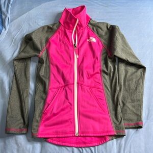 Girls the north face zip up jacket